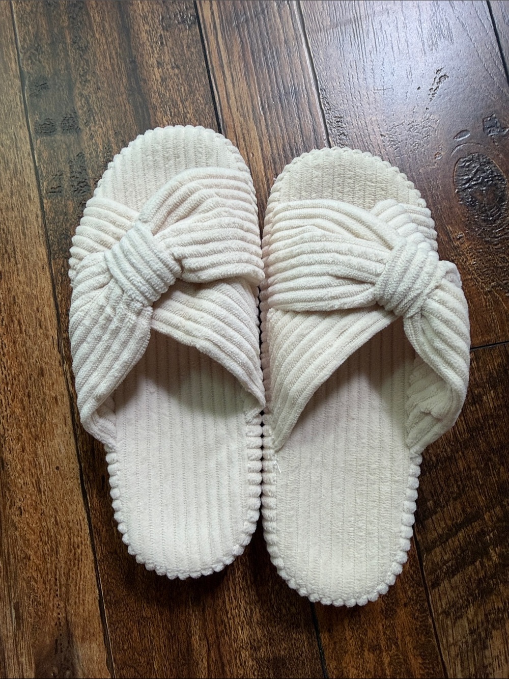Chantomoo thick sole corduroy bow memory foam slippers